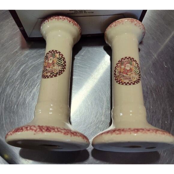 VTG Candlesticks 1997 Magic Creations Santas Workshop - Picture 3 of 4